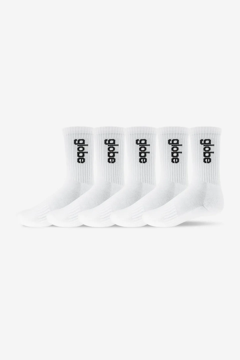 globe-o-g-vert-logo-hi-sock-5-pack-white-crew-socken image 1