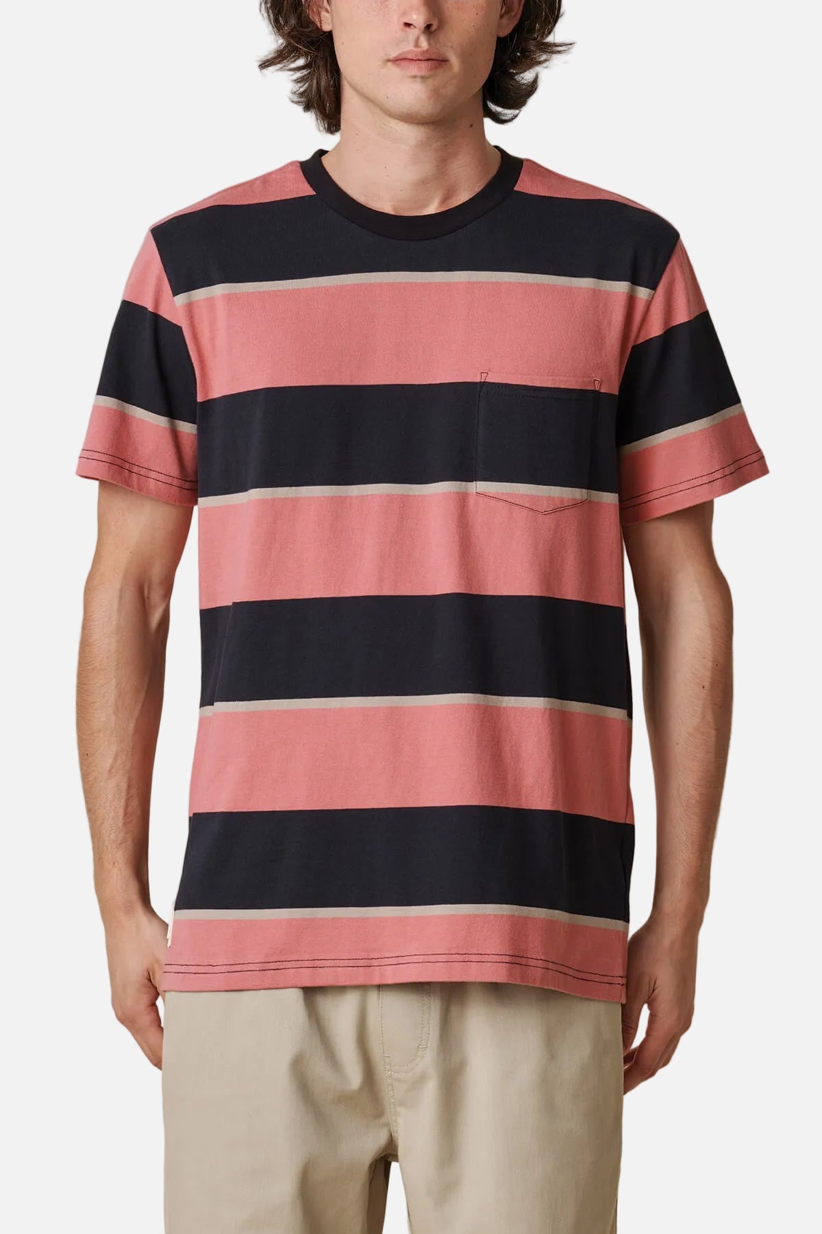 globe-bootleg-dreams-stripe-tee-red-smoke-t-shirt image 1