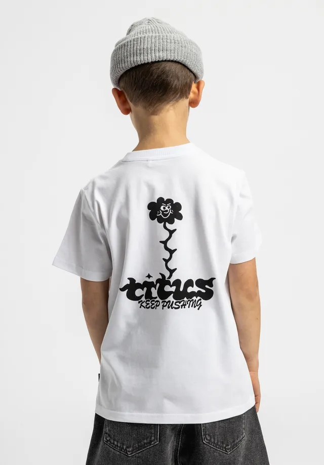 titus-angry-flower-kids-t-shirt-white image 1