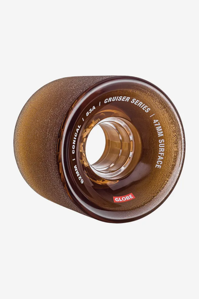 globe-conical-cruiser-wheel-62mm-clear-coffee-cruiser-rollen-83a-4er-pack image 1