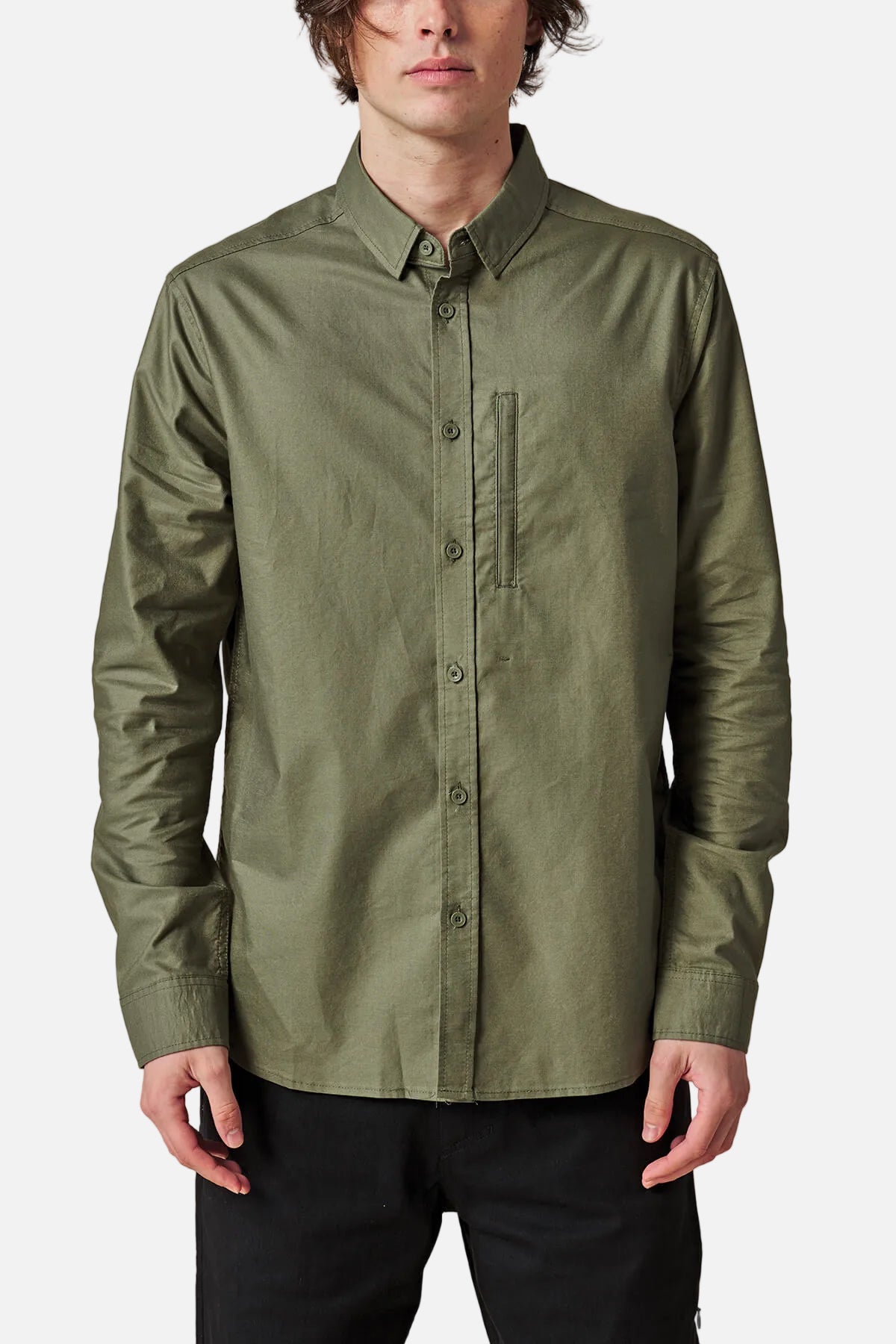 globe-foundation-ls-shirt-olive-langarmhemd image 1