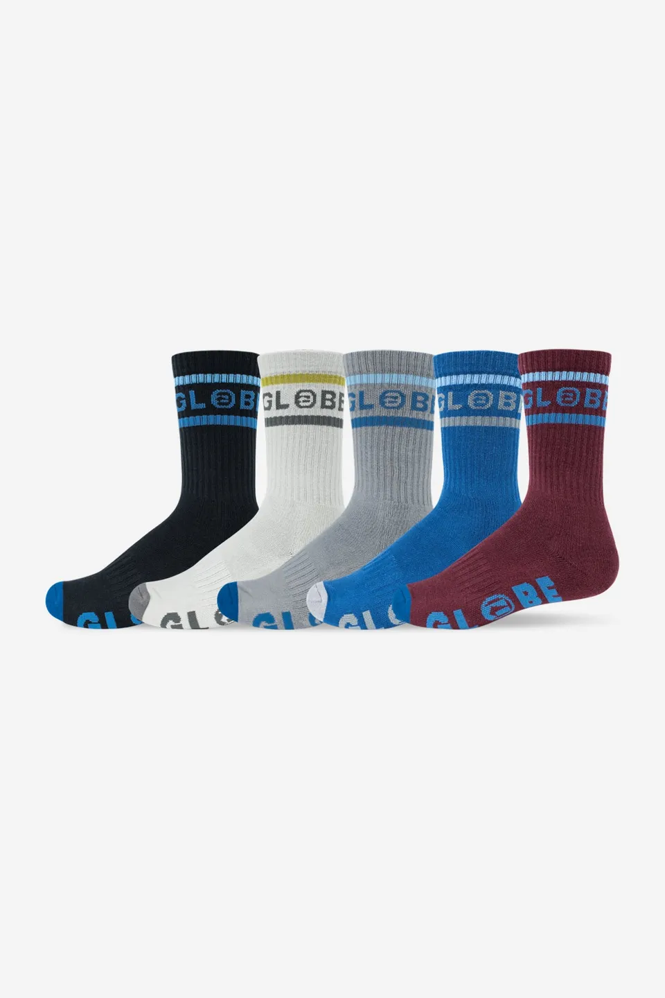 globe-tilt-hi-crew-sock-5-pack-assorted-skate-socken-eu-39-45 image 1