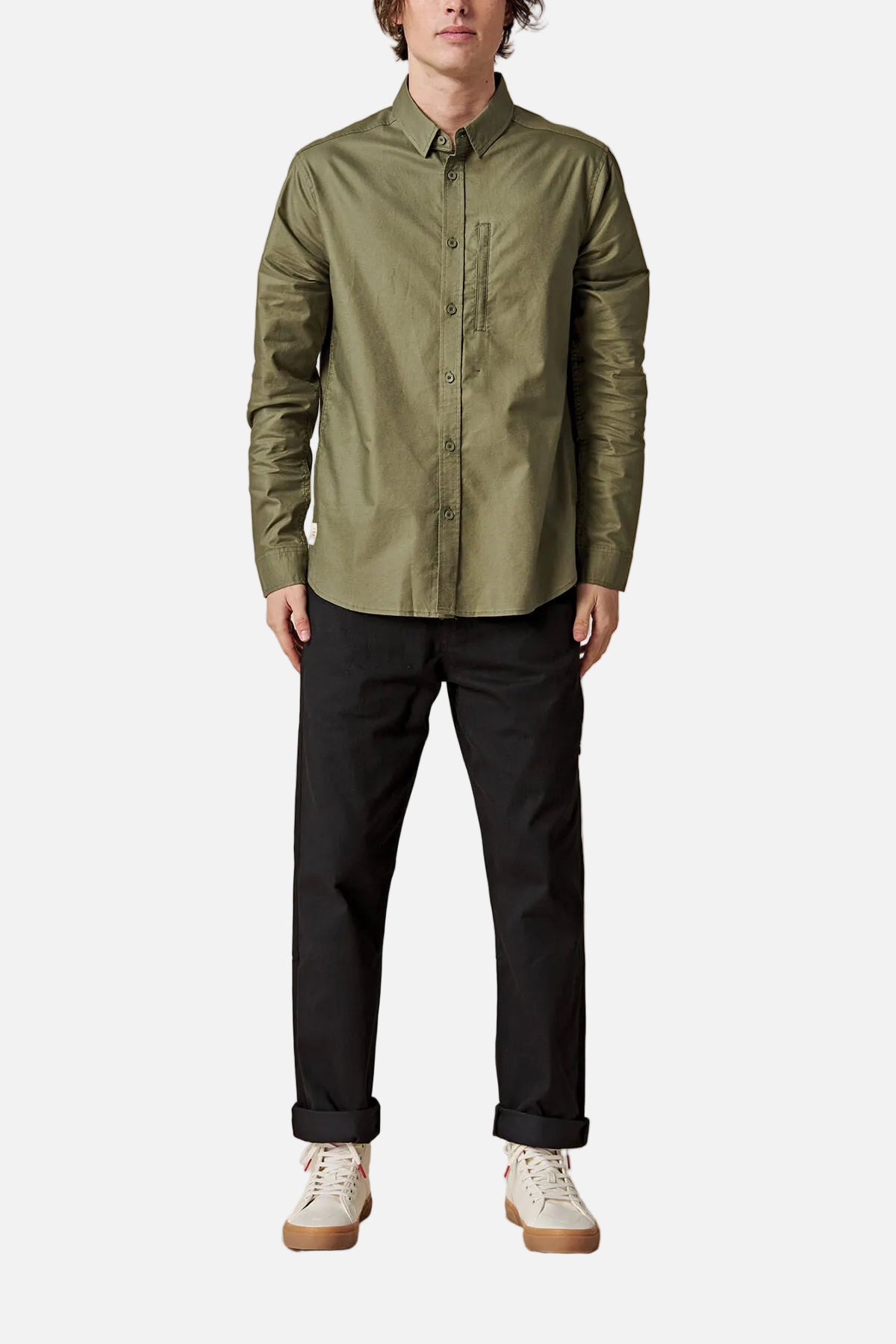 globe-foundation-ls-shirt-olive-langarmhemd image 2