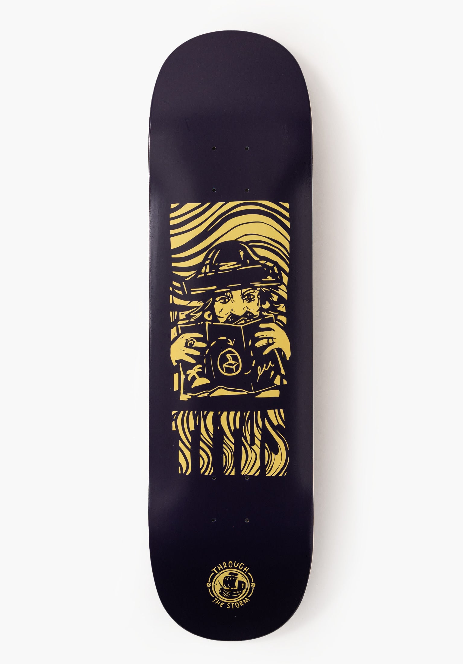 titus-through-the-storm-captain-skateboard-deck-in-blue image 1