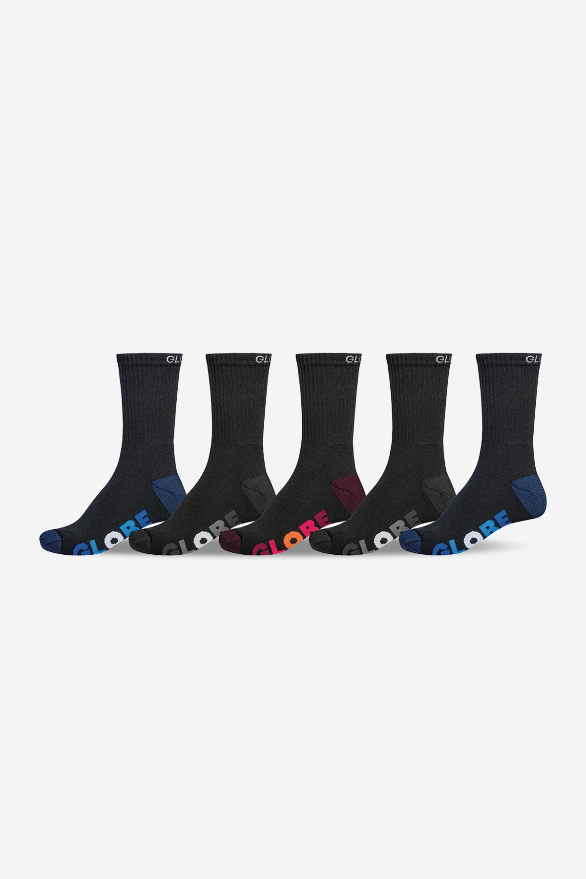 globe-youth-multi-stripe-crew-socken-black-assorted image 1