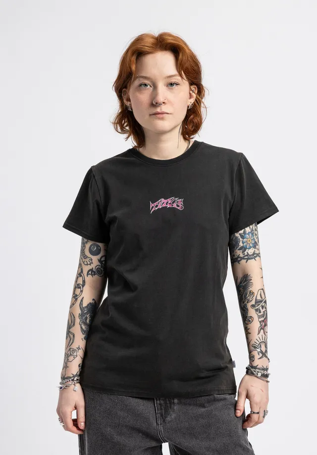 titus-w-classic-logo-t-shirt-blackfaded-f-r-damen image 1