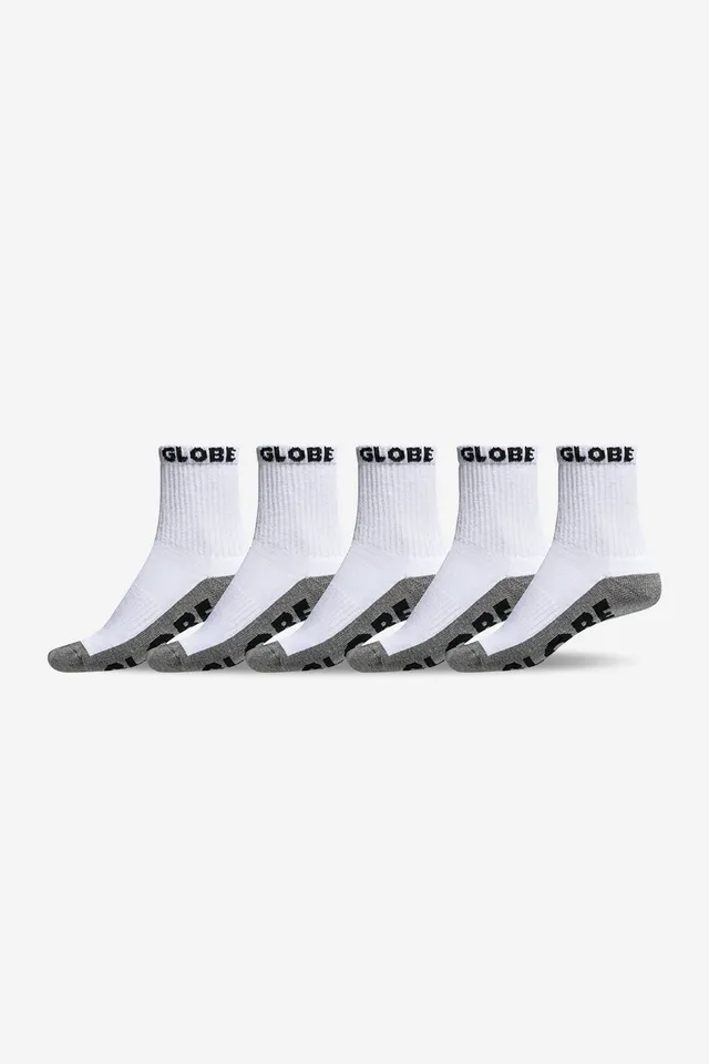 globe-youth-quarter-sock-5-pack-white-grey-kindersocken image 1