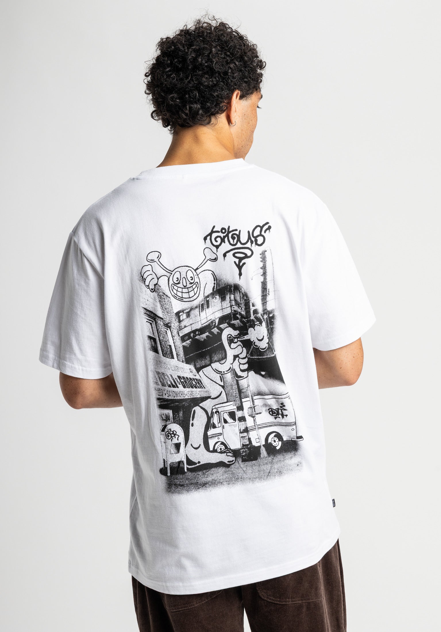 titus-streets-t-shirt-regular-cut-graffiti-backprint image 1
