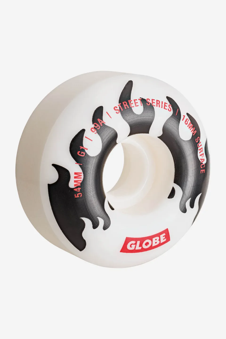 globe-g1-street-wheels-54mm-white-black-flames-99a-4er-set image 1