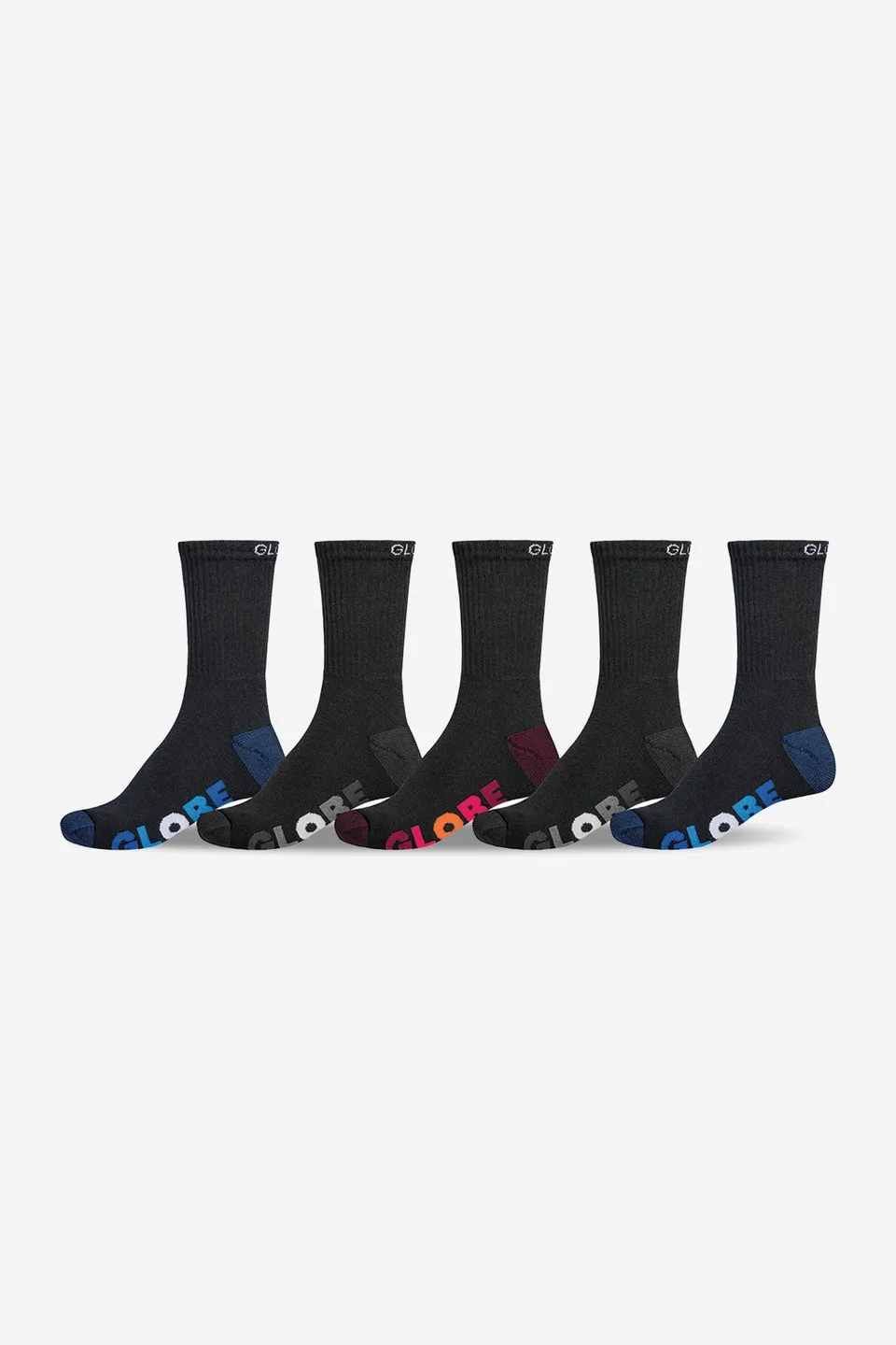 globe-youth-multi-stripe-crew-socken-black-assorted image 1