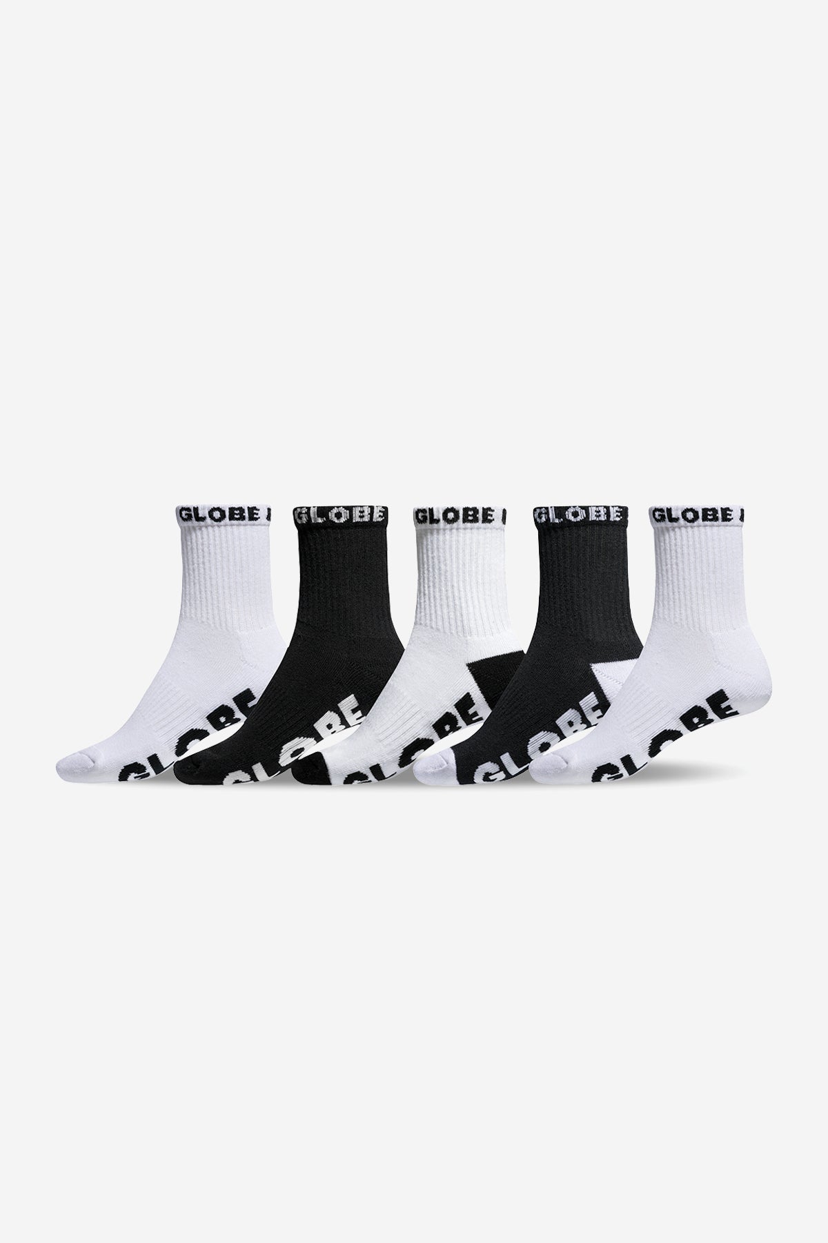 globe-youth-quarter-sock-5-pack-kinder-crew-socken-schwarz-wei image 1