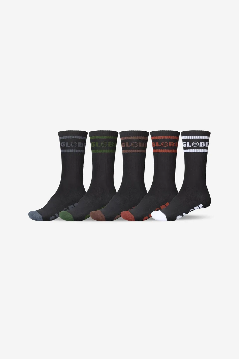 globe-tilt-hi-crew-sock-5-pack-sportsocken-black-assorted image 1