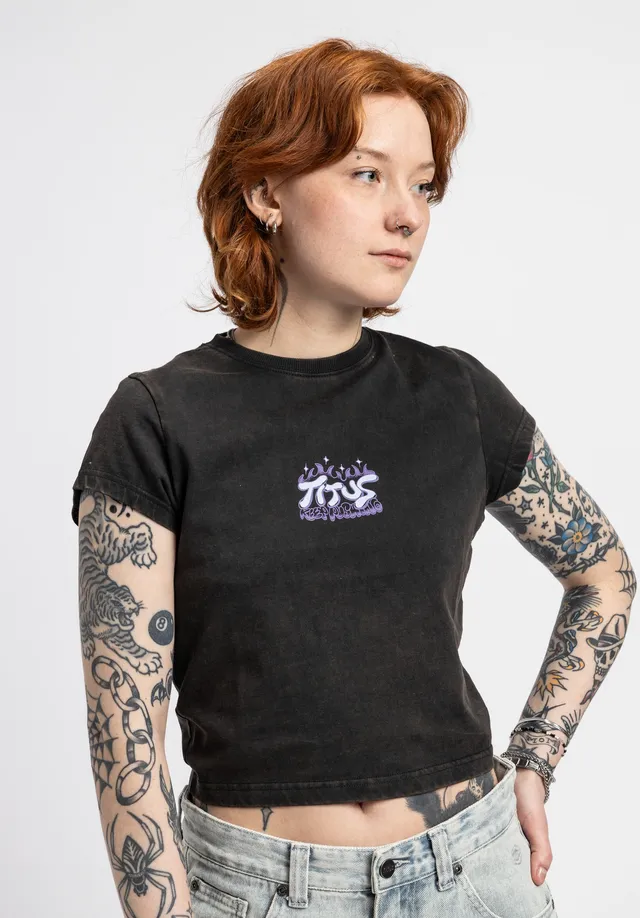 titus-flame-babytee-t-shirt-blackfaded-f-r-damen image 1