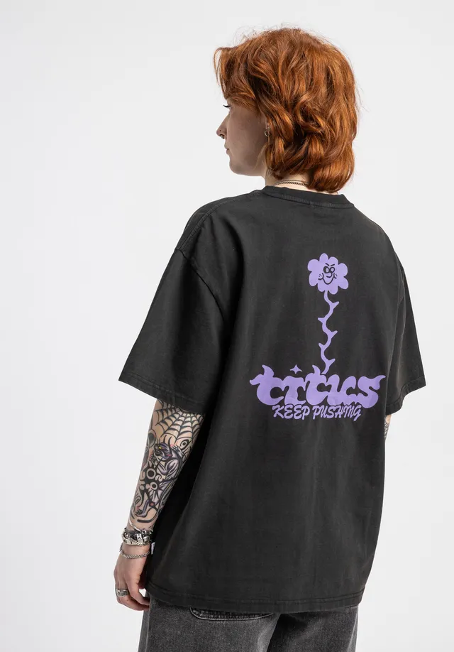 titus-angry-flower-damen-t-shirt-blackfaded image 1