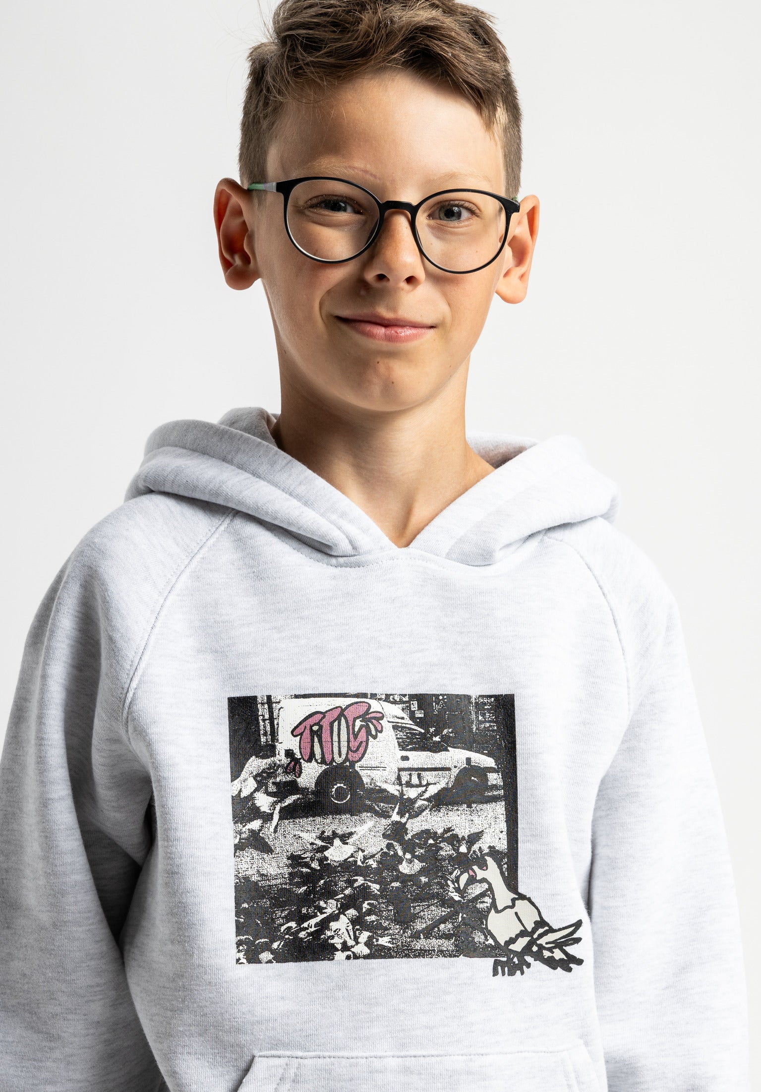 titus-pigeon-chaos-kids-hoodie image 1