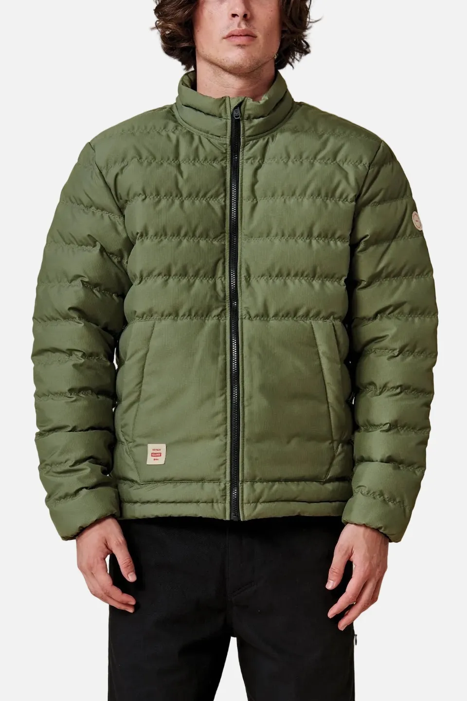 globe-prime-down-jacket-olive-puffer-jacke image 1