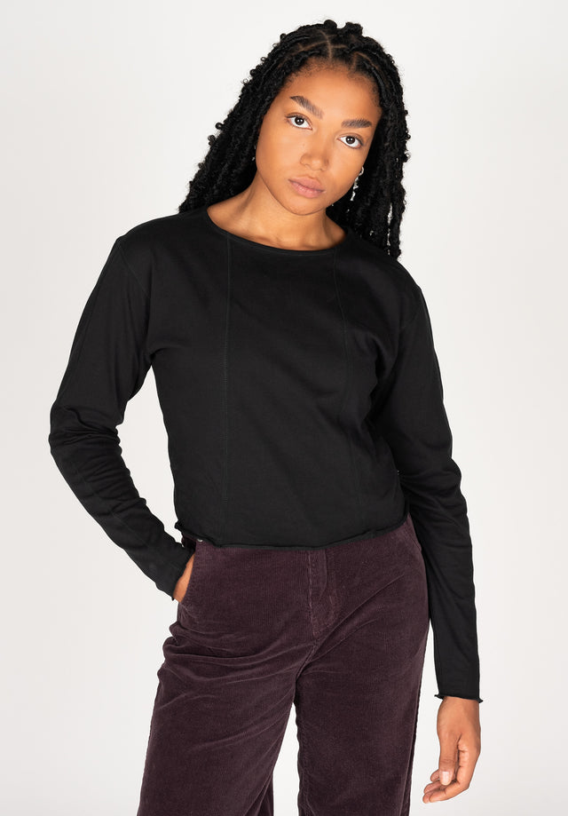 titus-yva-cropped-longsleeve-gerippt-batik-schwarz image 3