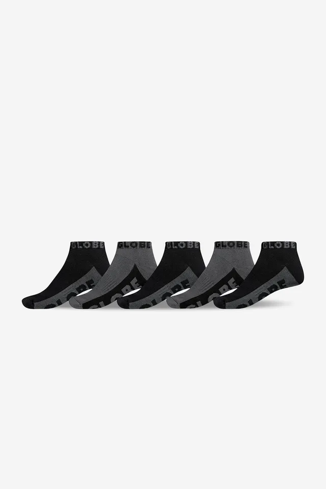 globe-b-g-ankle-socks-5-pack-black-grey image 1
