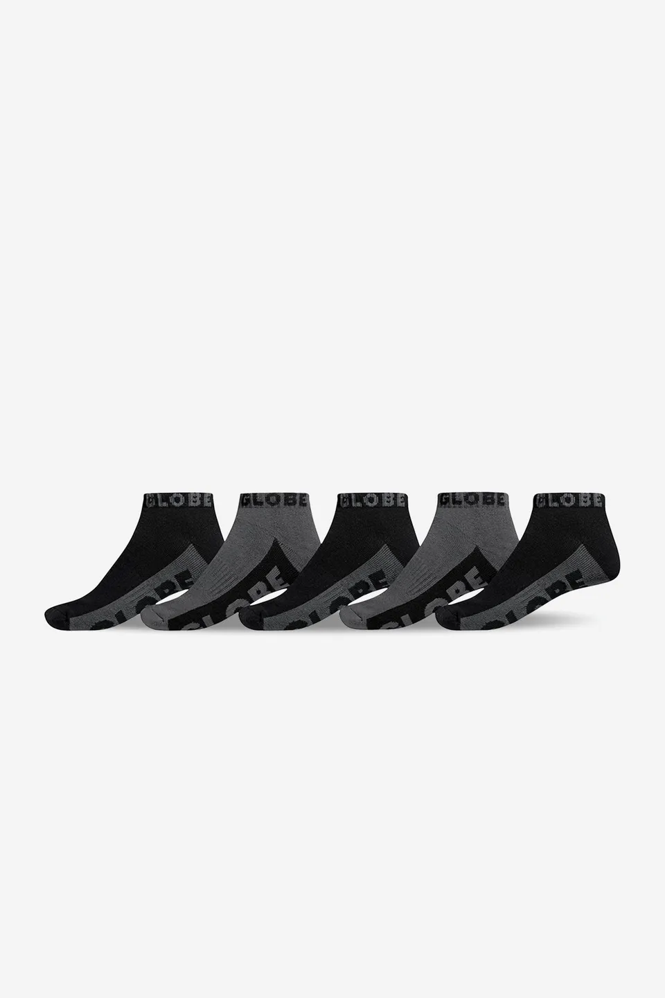 globe-b-g-ankle-socks-5-pack-black-grey image 1