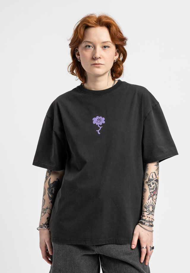 titus-angry-flower-damen-t-shirt-blackfaded image 2