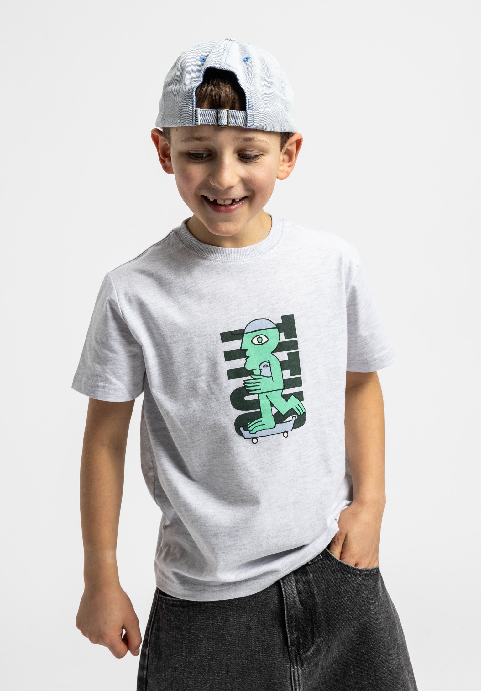 titus-nice-dude-kids-t-shirt-lightheathergrey-f-r-kinder image 1