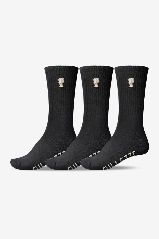 globe-gillette-crew-sock-3-pack-black-white image 1