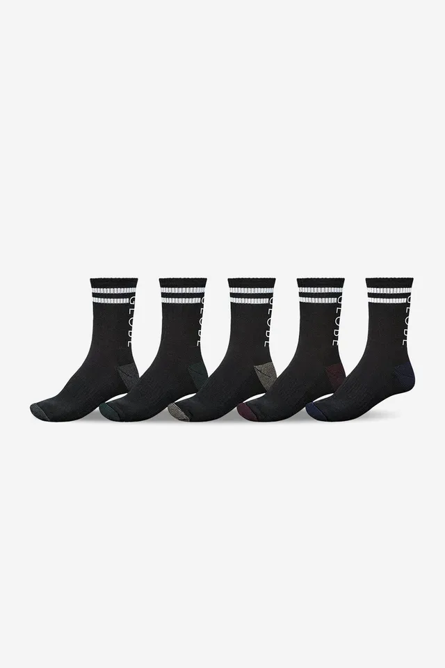 globe-carter-crew-sock-5-pack-black-assorted image 1