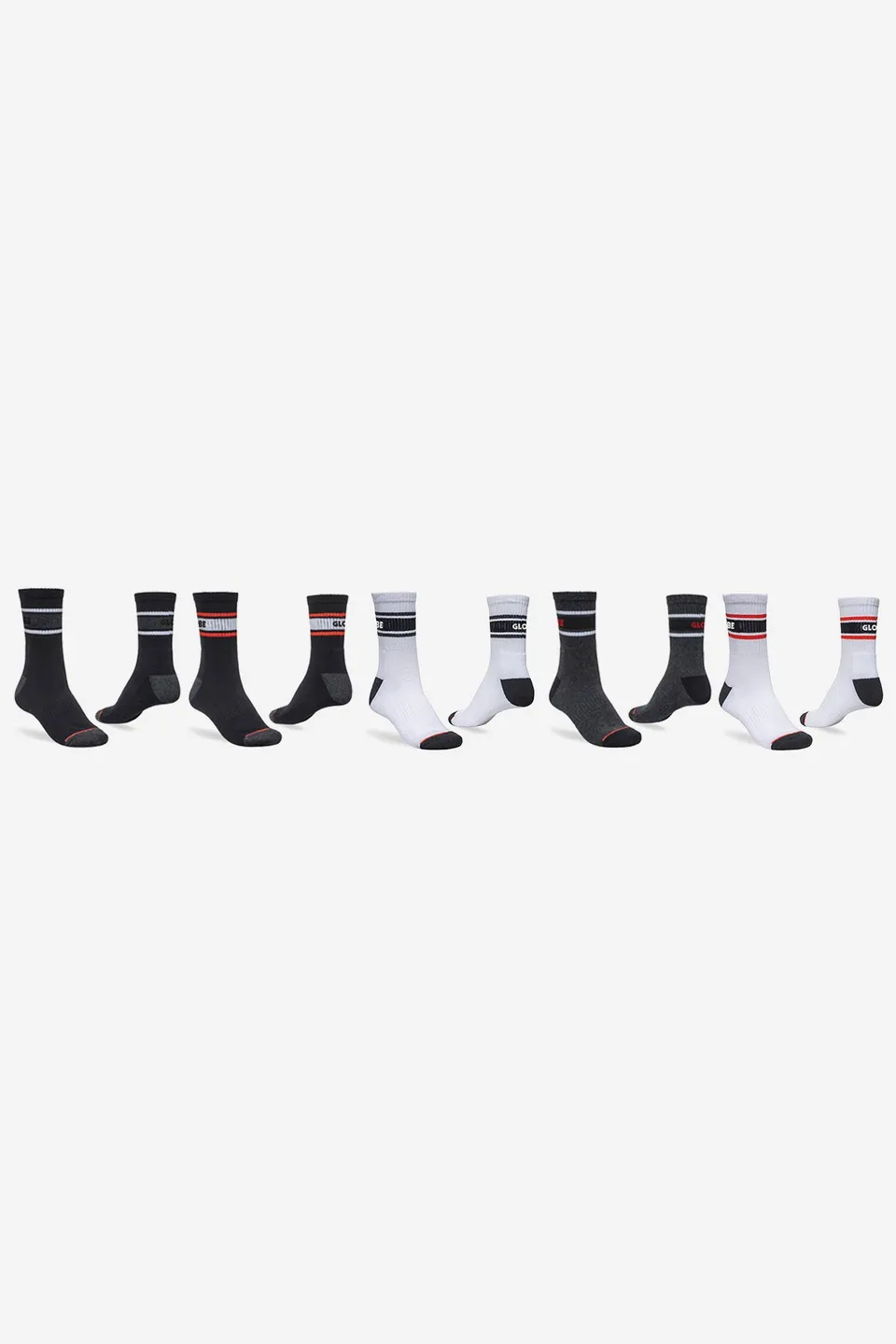 globe-triple-stripe-crew-sock-5-pack-assorted-crew-socken image 1